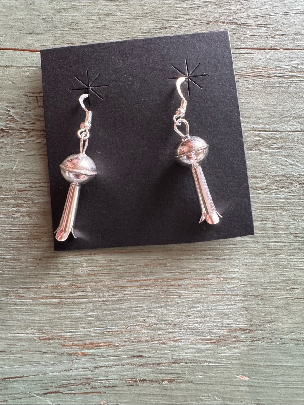 Native American Sterling silver squash earrings